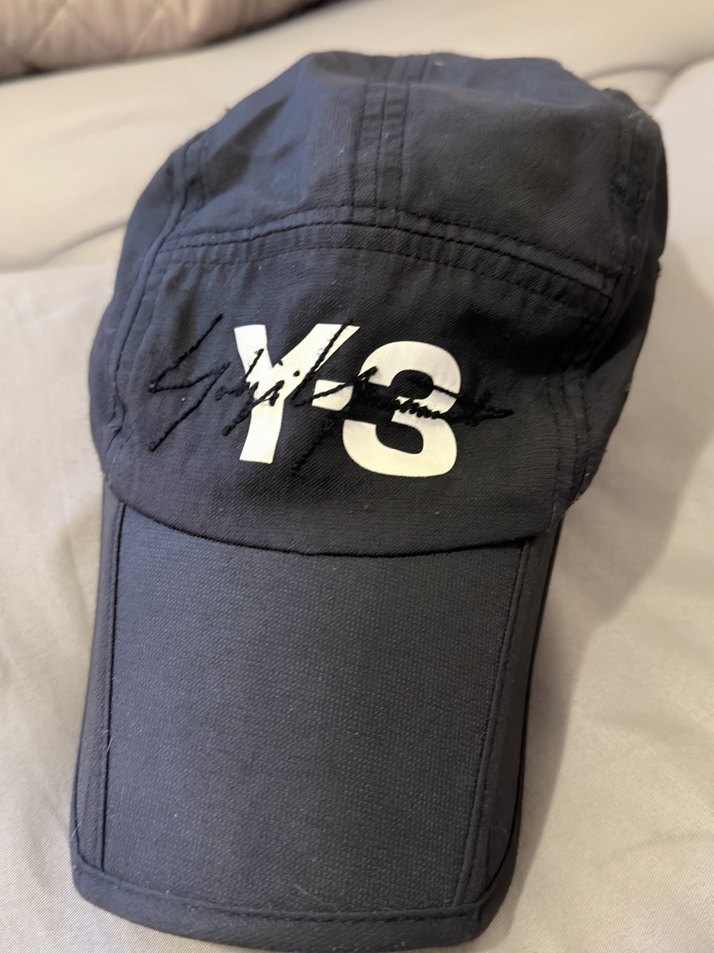 Y-3 Black Baseball Cap with White Logo